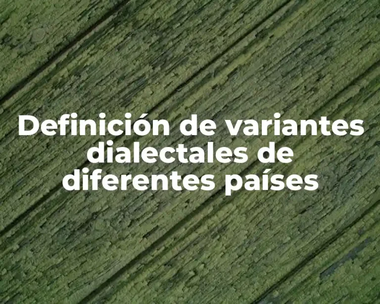 Definición de variantes dialectales de diferentes países