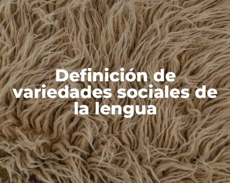 Definición de variedades sociales de la lengua