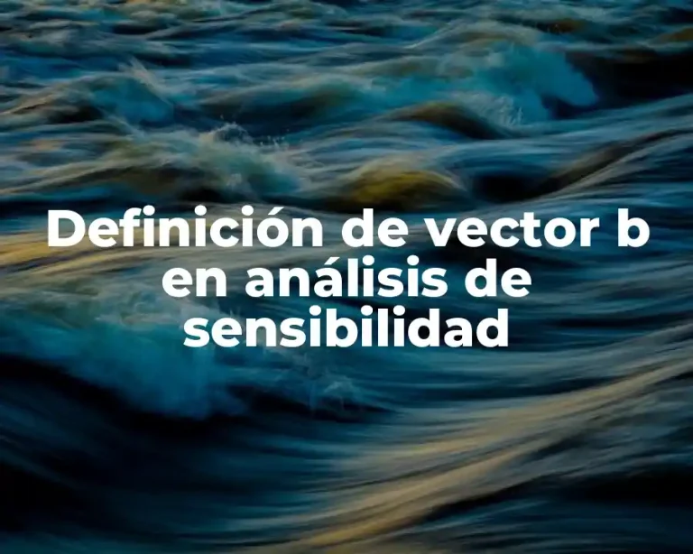 Definición de vector b en análisis de sensibilidad
