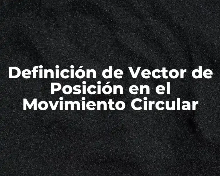 Definición de Vector de Posición en el Movimiento Circular