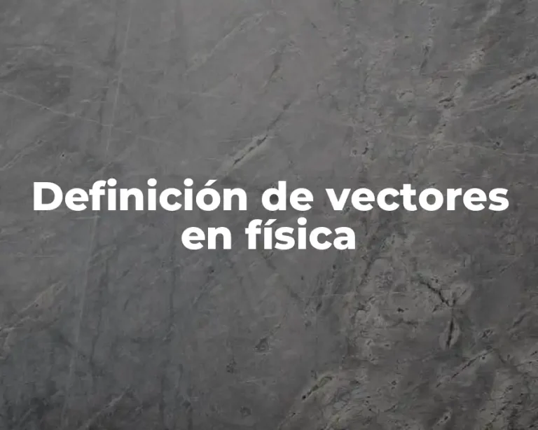 Definición de vectores en física