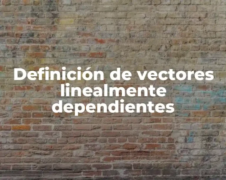 Definición de vectores linealmente dependientes