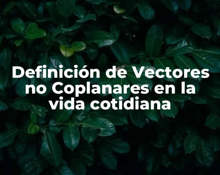 Definición de Vectores no Coplanares en la vida cotidiana