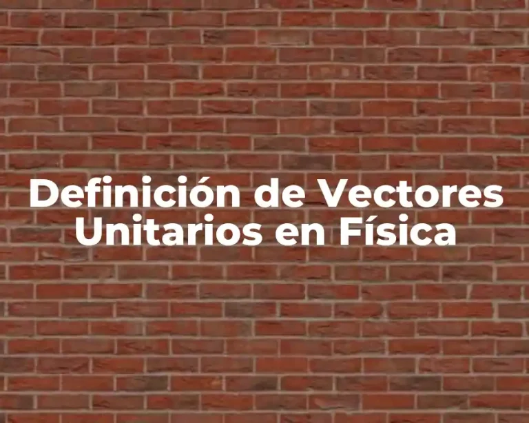 Definición de Vectores Unitarios en Física