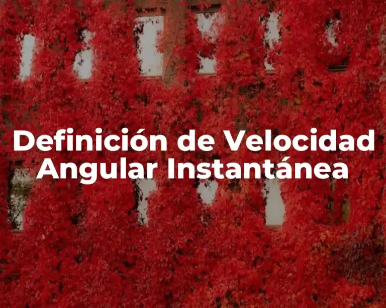 Definición de Velocidad Angular Instantánea
