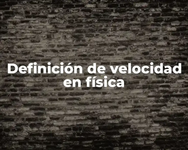 Definición de velocidad en física