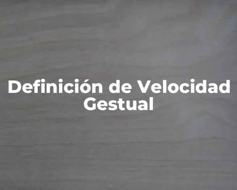 Definición de Velocidad Gestual