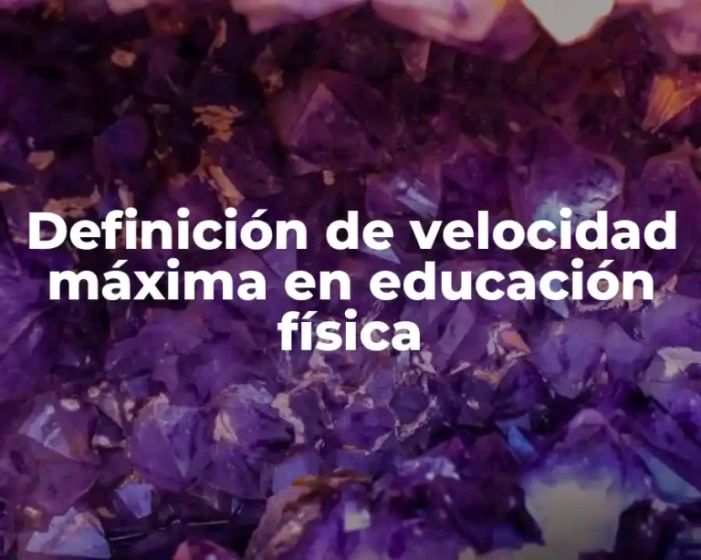 Definición de velocidad máxima en educación física