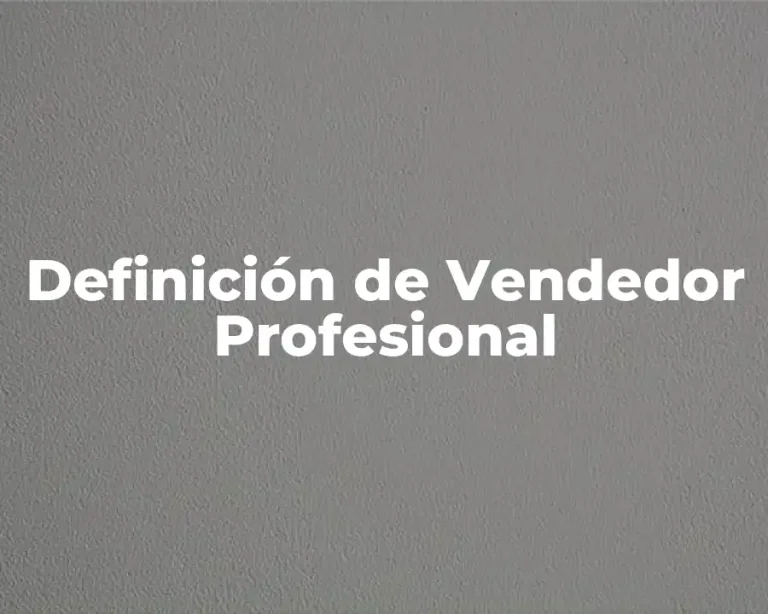 Definición de Vendedor Profesional