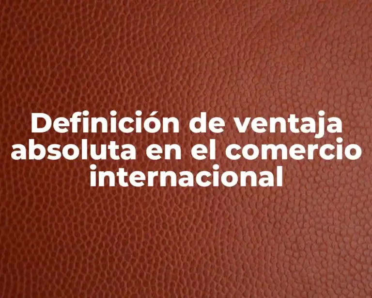 Definición de ventaja absoluta en el comercio internacional