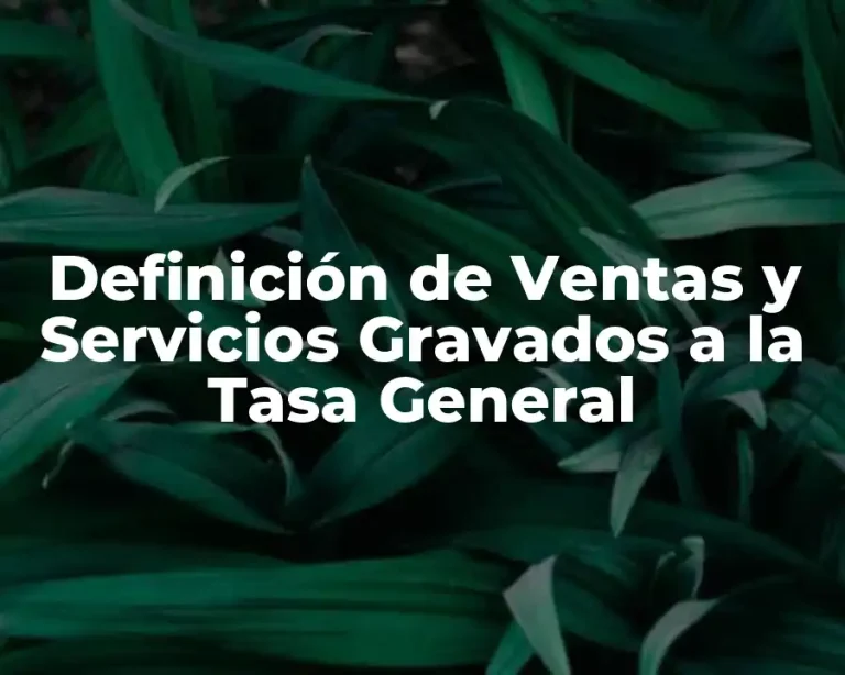 Definición de Ventas y Servicios Gravados a la Tasa General