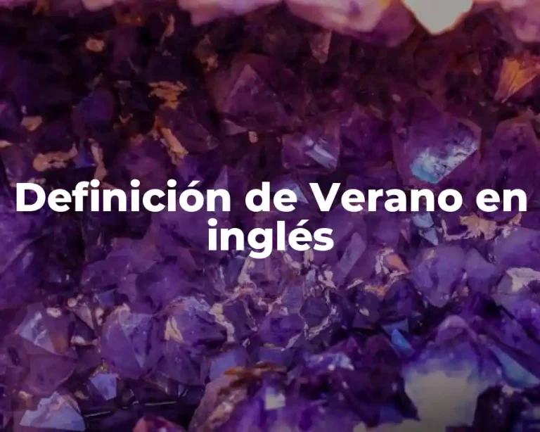 Definición de Verano en inglés