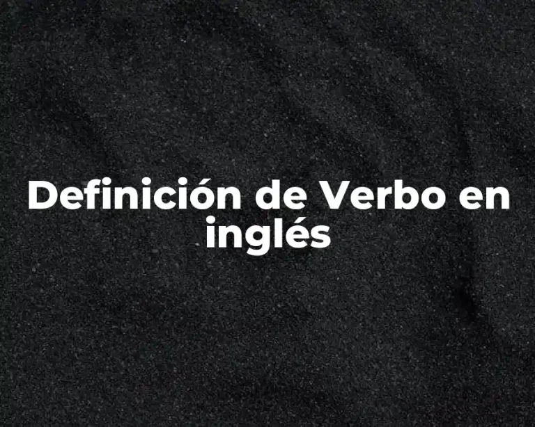 Definición de Verbo en inglés