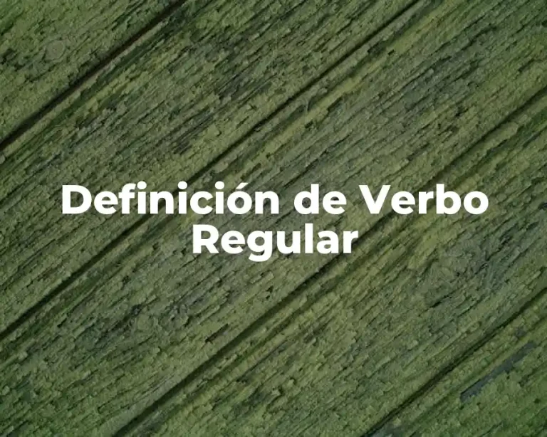 Definición de Verbo Regular