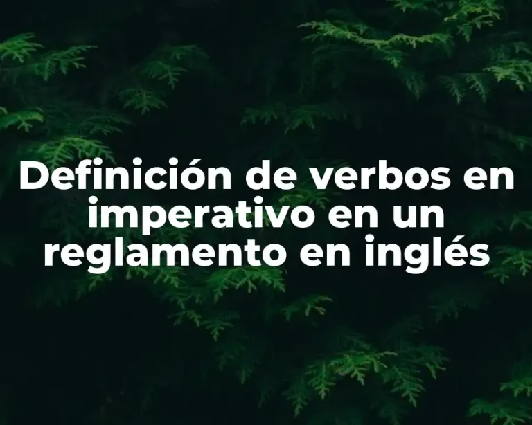 Definición de verbos en imperativo en un reglamento en inglés
