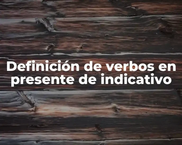 Definición de verbos en presente de indicativo