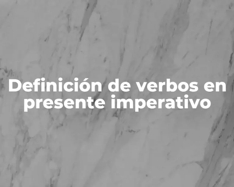 Definición de verbos en presente imperativo
