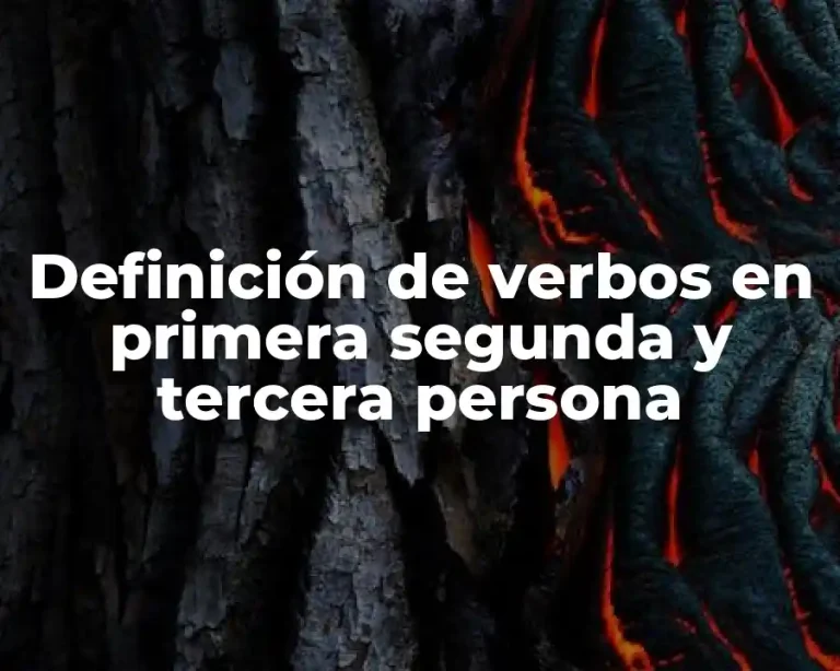 Definición de verbos en primera segunda y tercera persona