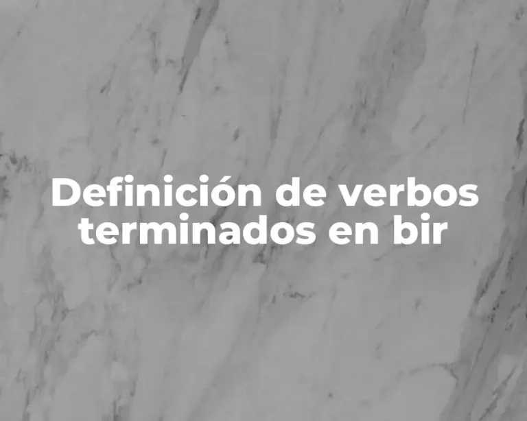 Definición de verbos terminados en bir