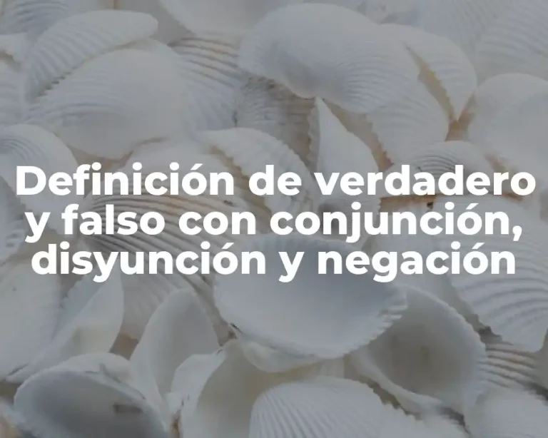 Definición de verdadero y falso con conjunción, disyunción y negación