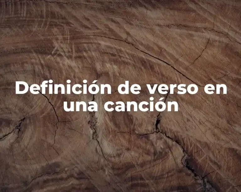Definición de verso en una canción