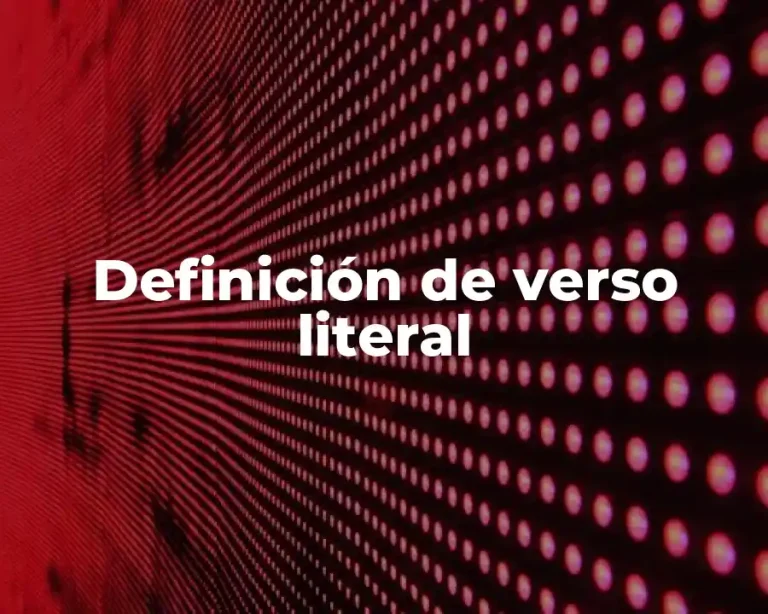 Definición de verso literal