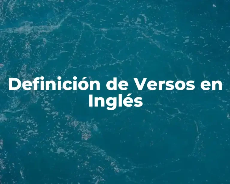 Definición de Versos en Inglés
