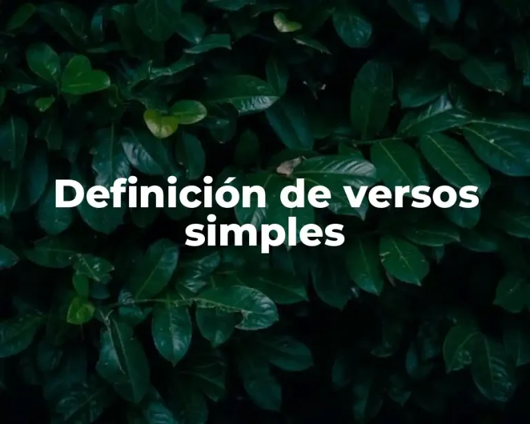 Definición de versos simples