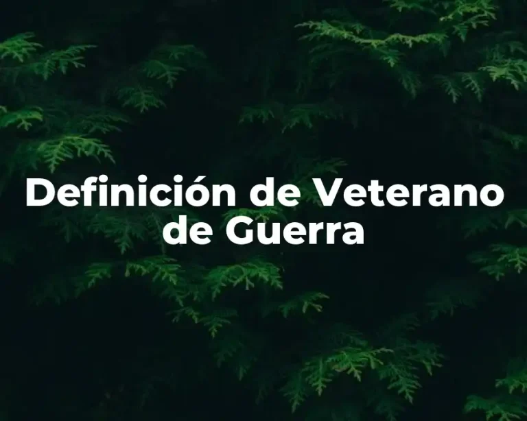 Definición de Veterano de Guerra