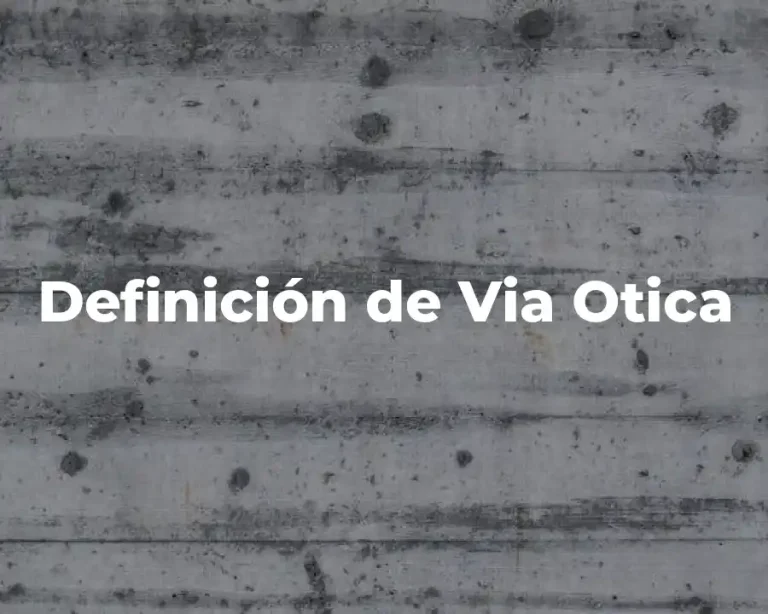Definición de Via Otica