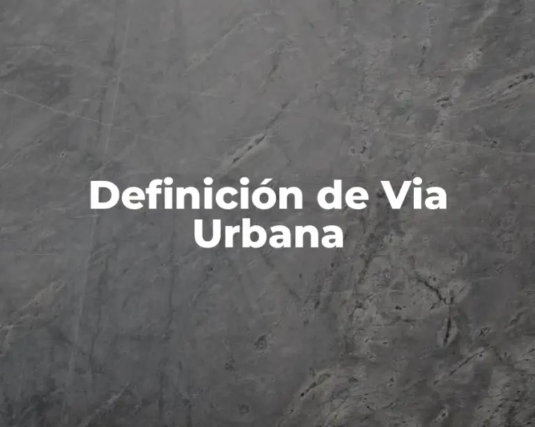Definición de Via Urbana
