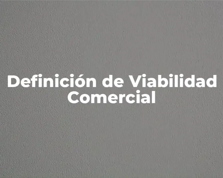 Definición de Viabilidad Comercial