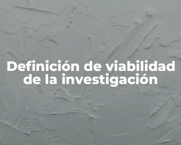 Definición de viabilidad de la investigación