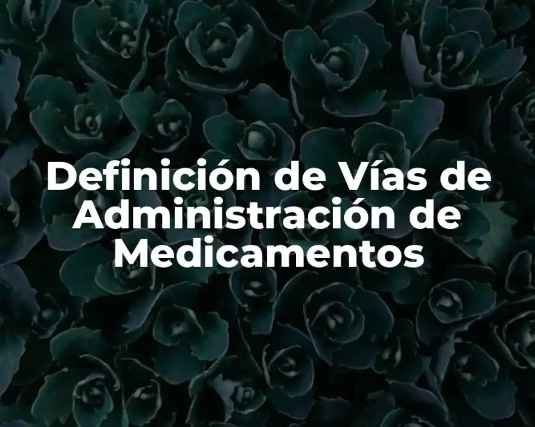 Definición de Vías de Administración de Medicamentos