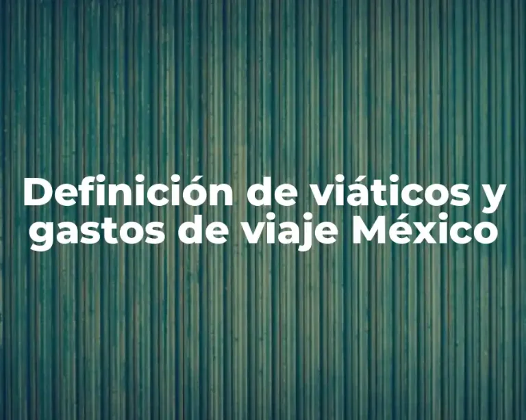 Definición de viáticos y gastos de viaje México