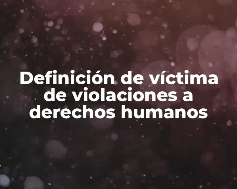 Definición de víctima de violaciones a derechos humanos