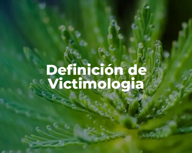 Definición de Victimologia