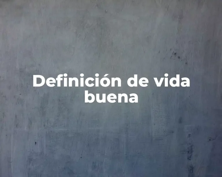 Definición de vida buena