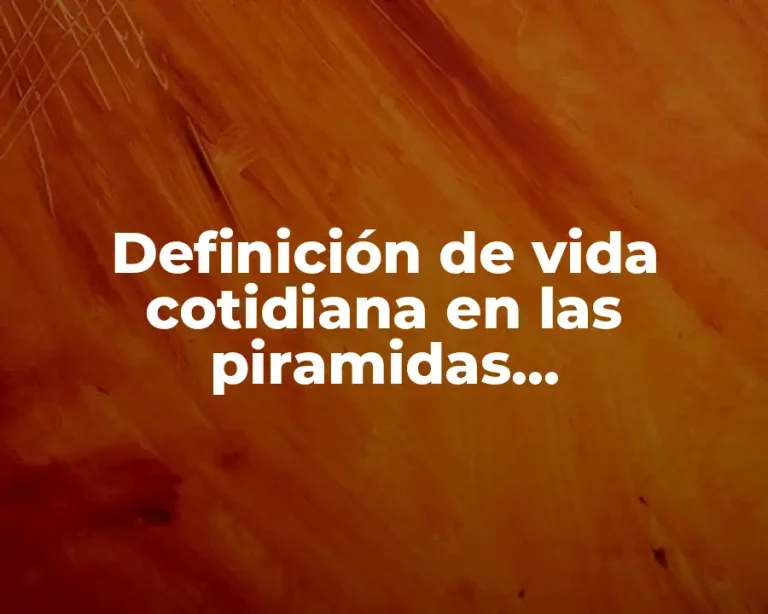 Definición de vida cotidiana en las piramidas poblacionales