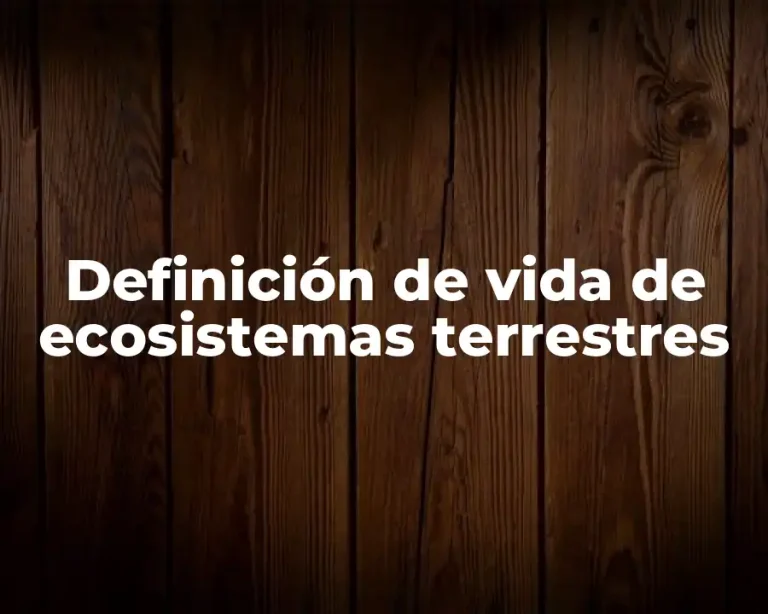 Definición de vida de ecosistemas terrestres