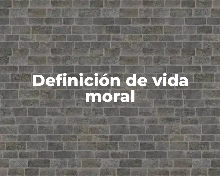 Definición de vida moral