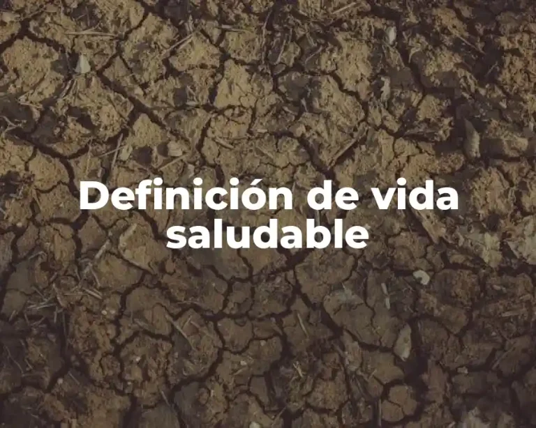Definición de vida saludable