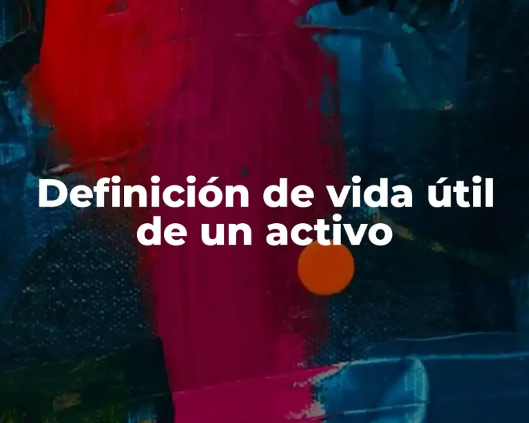 Definición de vida útil de un activo