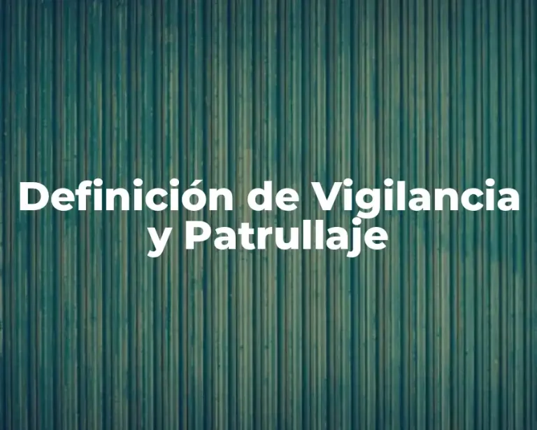 Definición de Vigilancia y Patrullaje