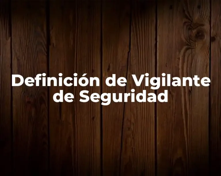 Definición de Vigilante de Seguridad