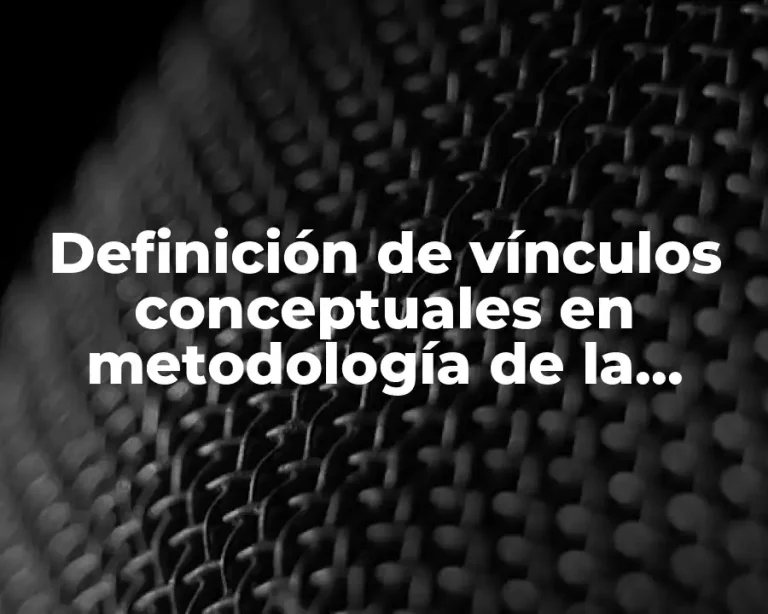 Definición de vínculos conceptuales en metodología de la investigación