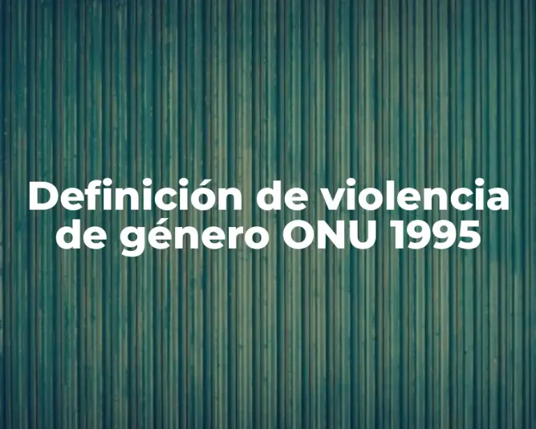 Definición de violencia de género ONU 1995