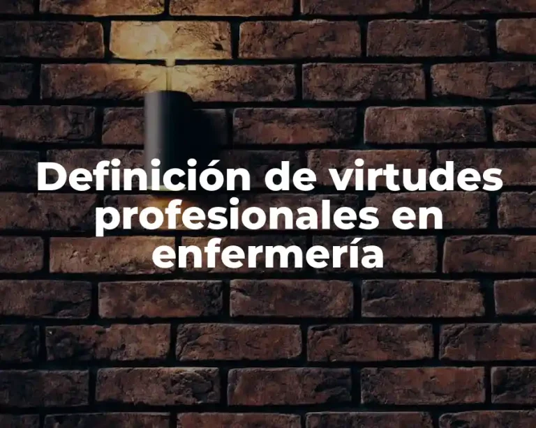 Definición de virtudes profesionales en enfermería