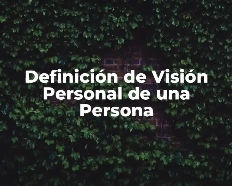 Definición de Visión Personal de una Persona