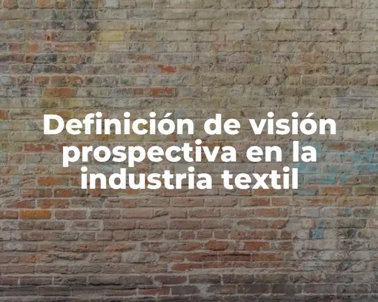Definición de visión prospectiva en la industria textil